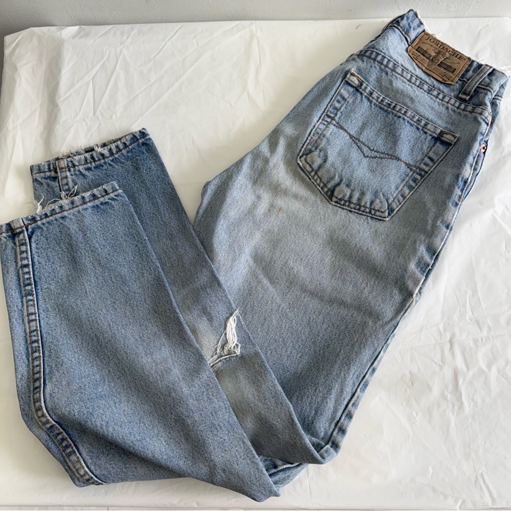 Vintage Jordache High-Waist Straight Leg Jeans 26" XS light wash 90s Y2K